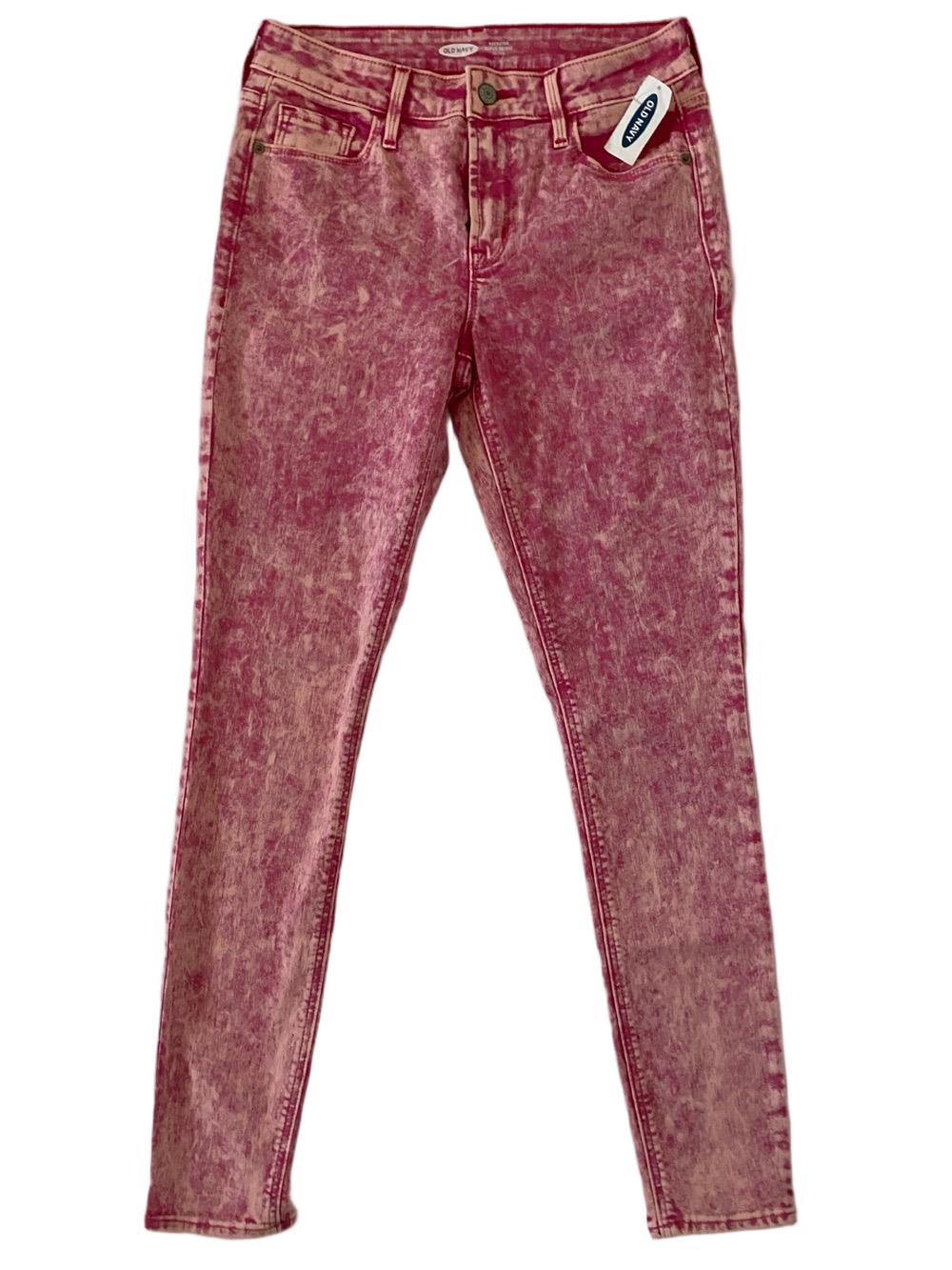 Old Navy Pink Acid Wash Rockstar Super Skinny Jeans, Size 4 - Picture 5 of 6